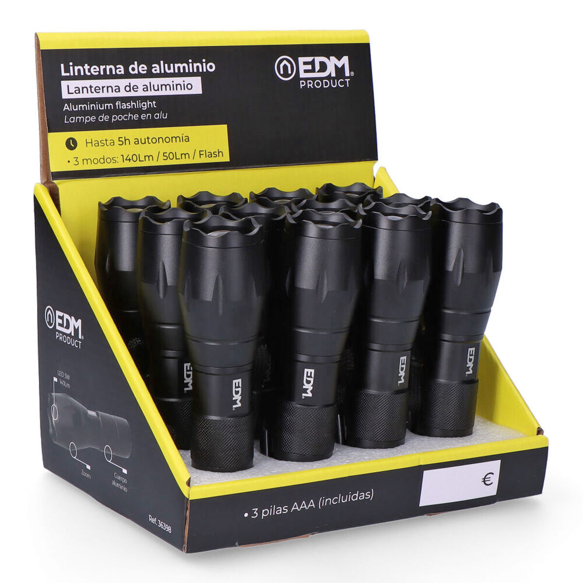 Lanterna LED EDM 36398 Cree XML-T6 3 W 5 W 140 Lm Zoom